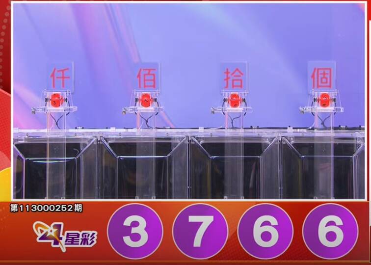 4星彩开奖号码。(撷取自三立iNEWS《全民i彩券》) 4星彩开奖号码。(撷取自三立iNEWS《全民i彩券》)