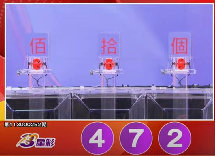 3星彩开奖号码。(撷取自三立iNEWS《全民i彩券》) 3星彩开奖号码。(撷取自三立iNEWS《全民i彩券》)