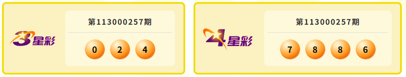 3星彩、4星彩中奖号码。(撷取自台湾彩券) 3星彩、4星彩中奖号码。(撷取自台湾彩券)